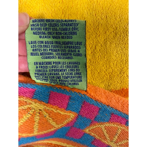 Cecil Saydah Seasonal Accents Cotton Orange Lemon Slice Beach Towel - Picture 5 of 5